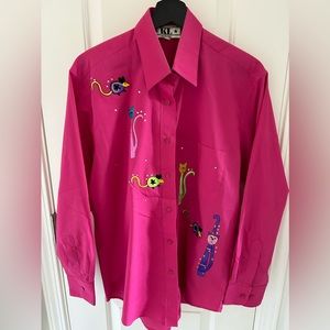 KL collection fushi long sleeves button up shirt size small